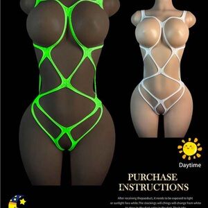 Dancer stripper lingerie Bodysuit- Glows in LED lighting